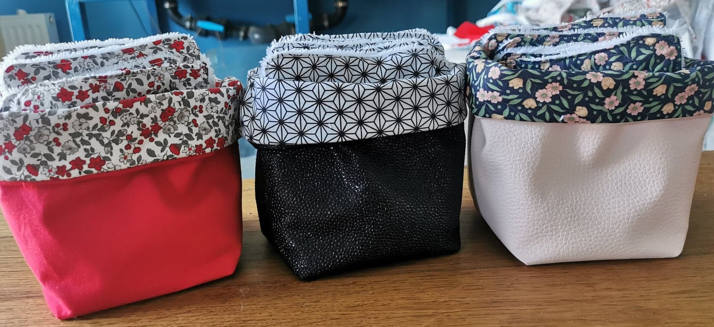 Panier lingettes en éponge de bambou