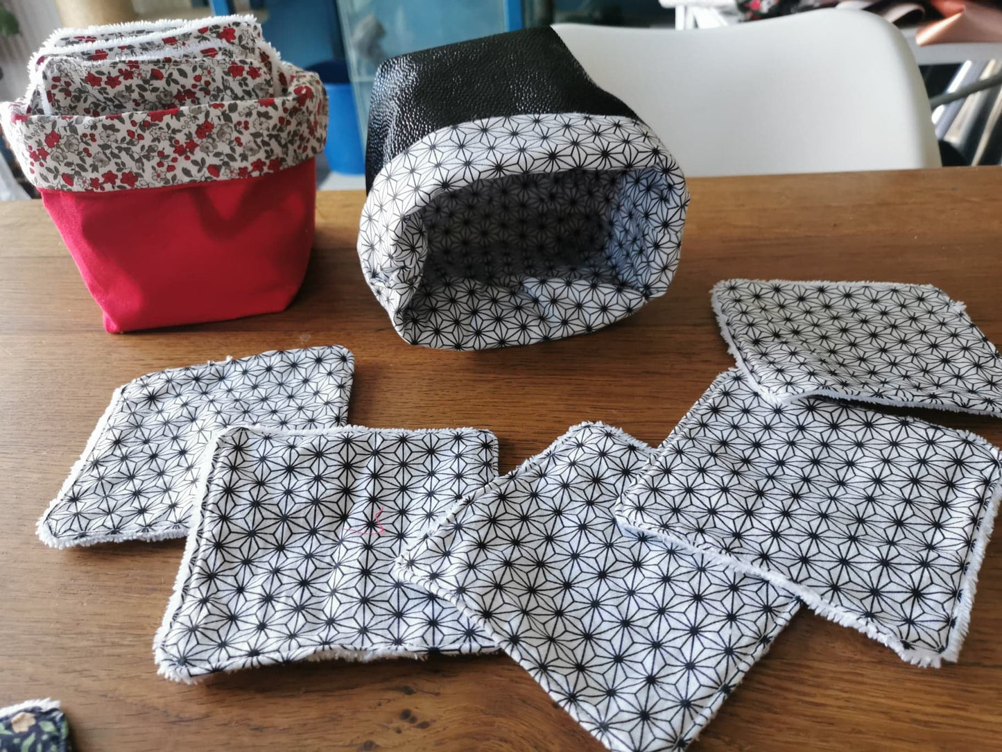 Panier lingettes en éponge de bambou