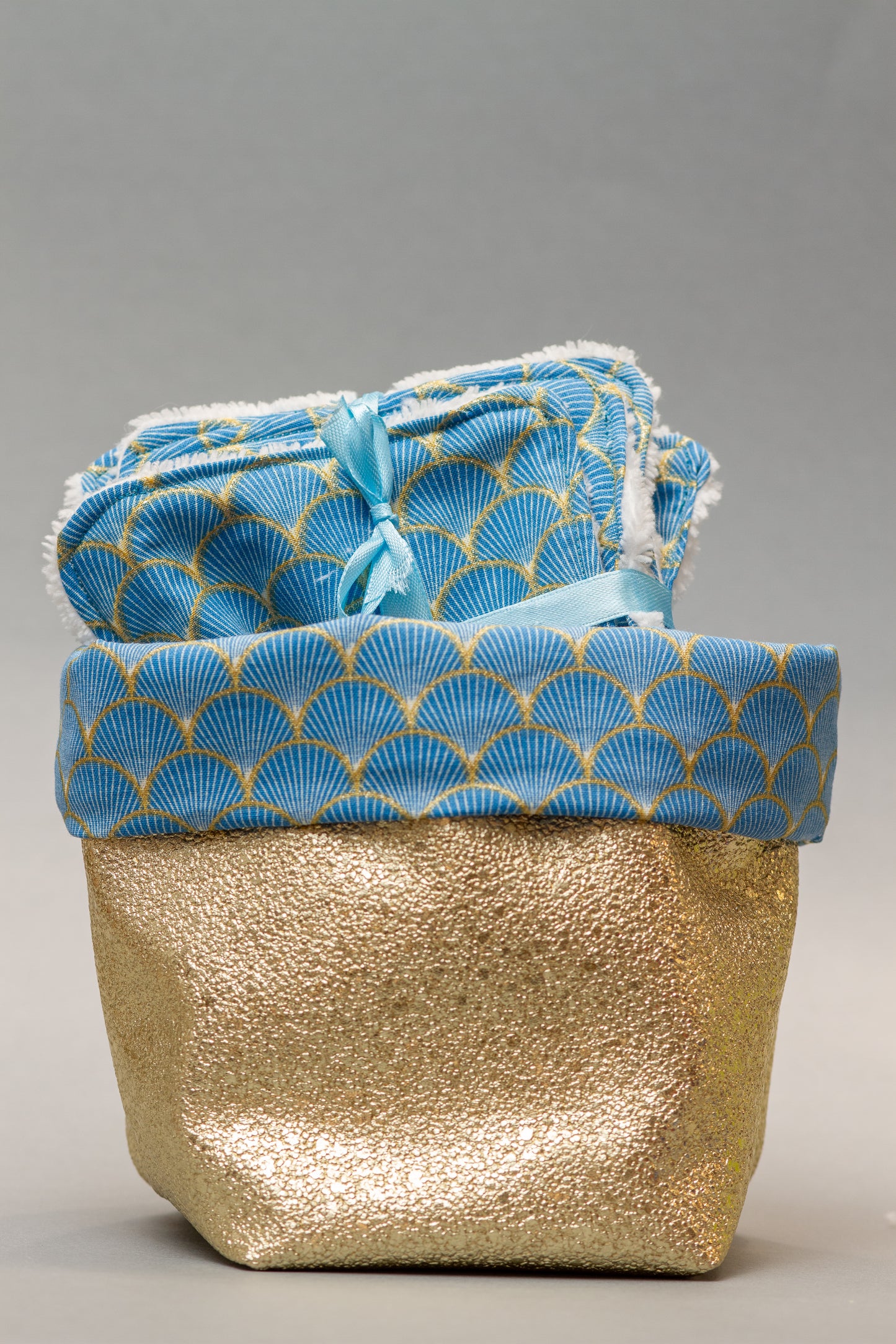 Panier lingettes en éponge de bambou